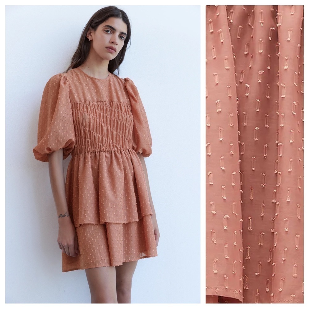 🌹NWT. Zara Dotted Mesh Mini Dress. Size S.